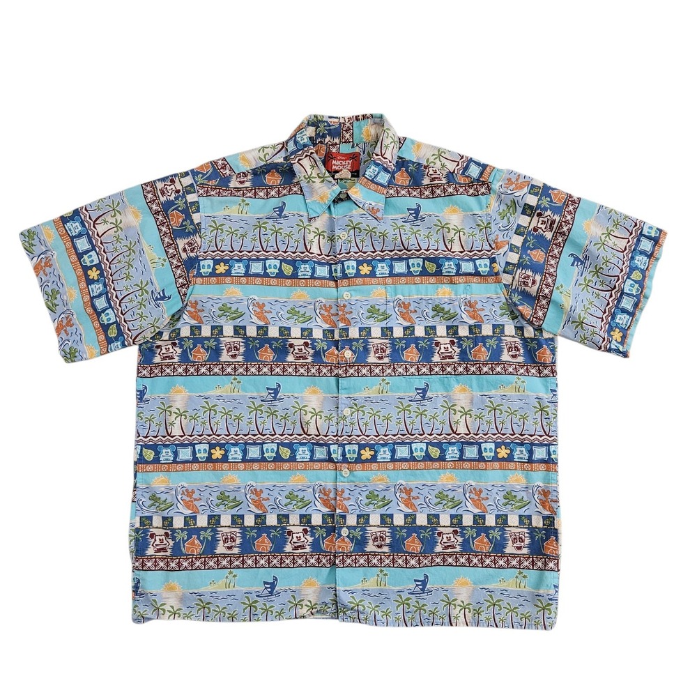Reyn Spooner (Mens Large) Mickey Mouse Hawaiian Shirt Aloha Tropical Disney Surf